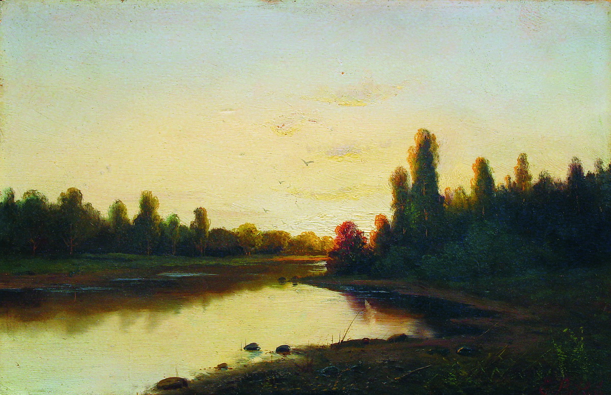 Волков Е.. Закат на реке. 1900-е