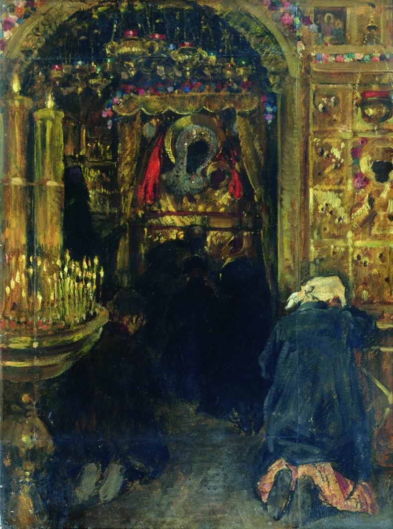 Виноградов С.. В церкви. Конец 1890-х