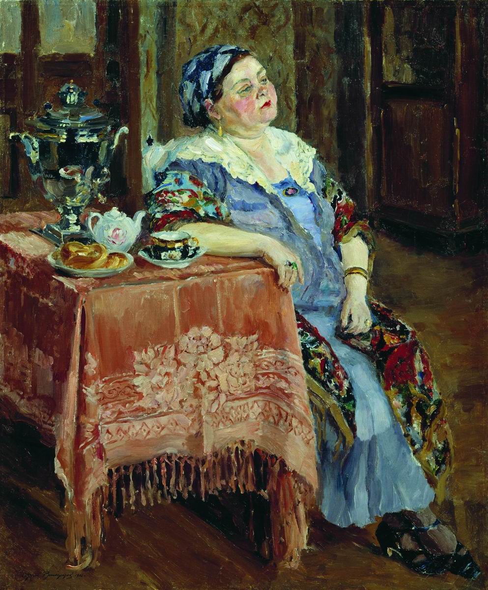 Виноградов С.. Купчиха за самоваром. 1936
