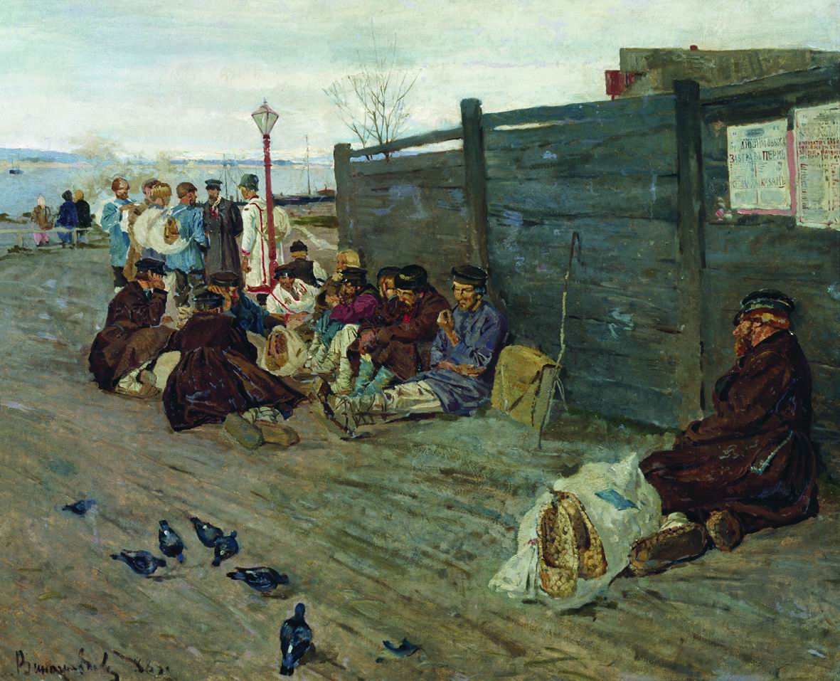 Виноградов С.. Без работы (В ожидании парома). 1888
