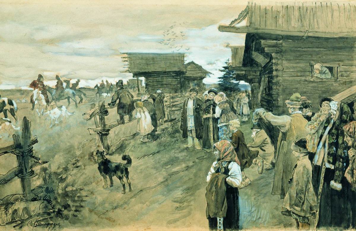 Виноградов С.. Охота с борзыми. 1907