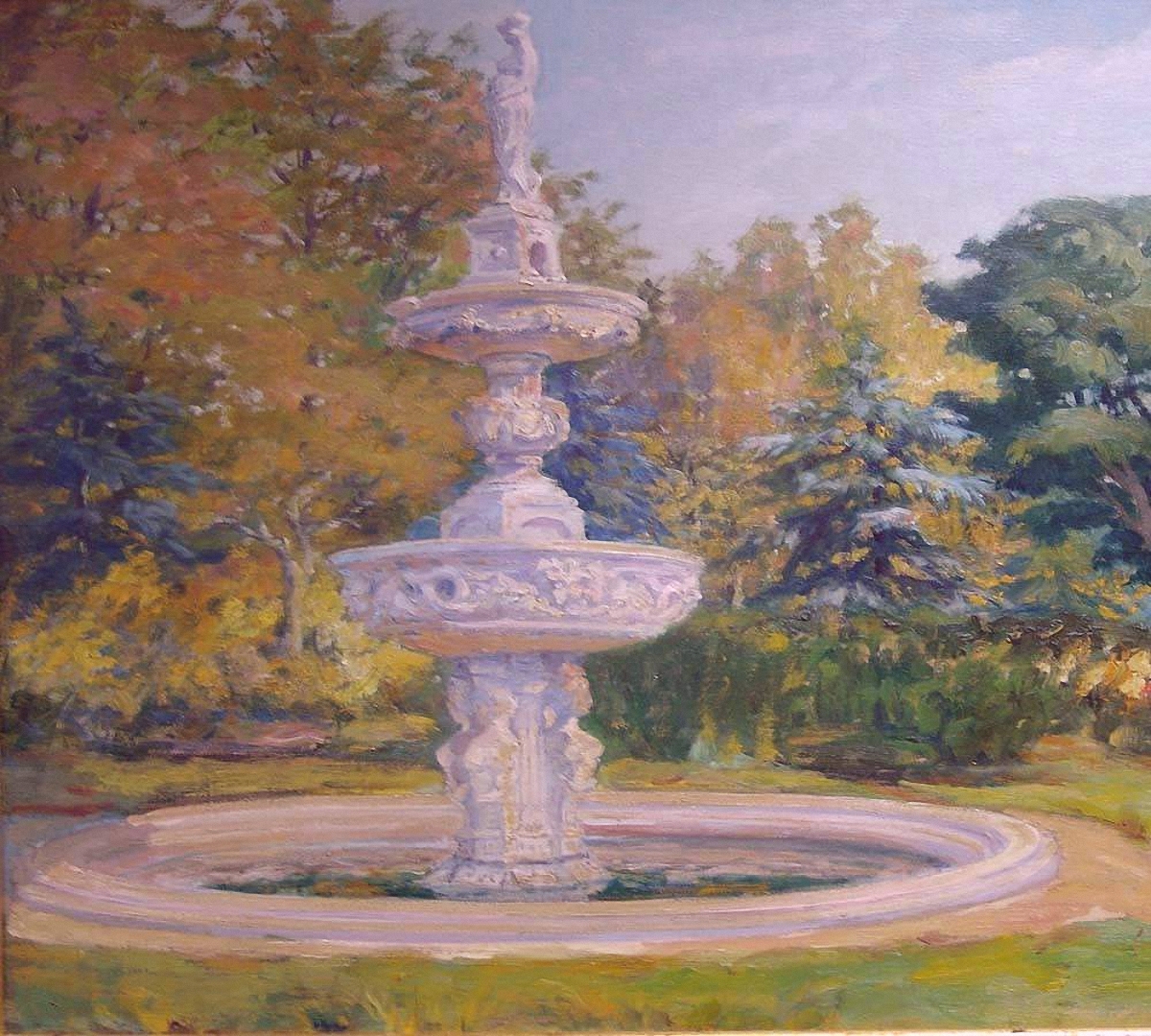 Виноградов С.. В парке у фонтана. 1917
