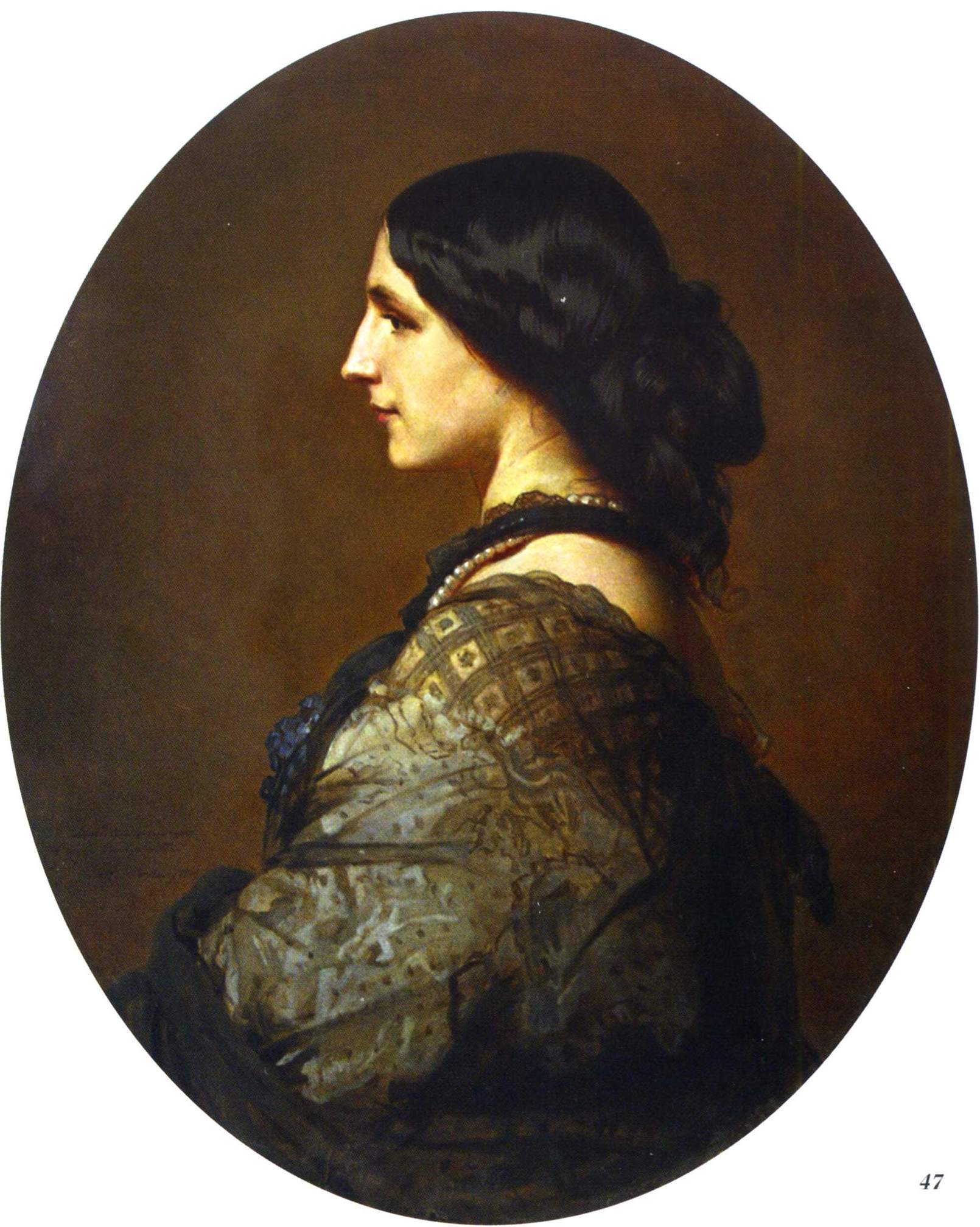 Дмитриев-Оренбургский. Портрет женщины в открытом платье. 1869