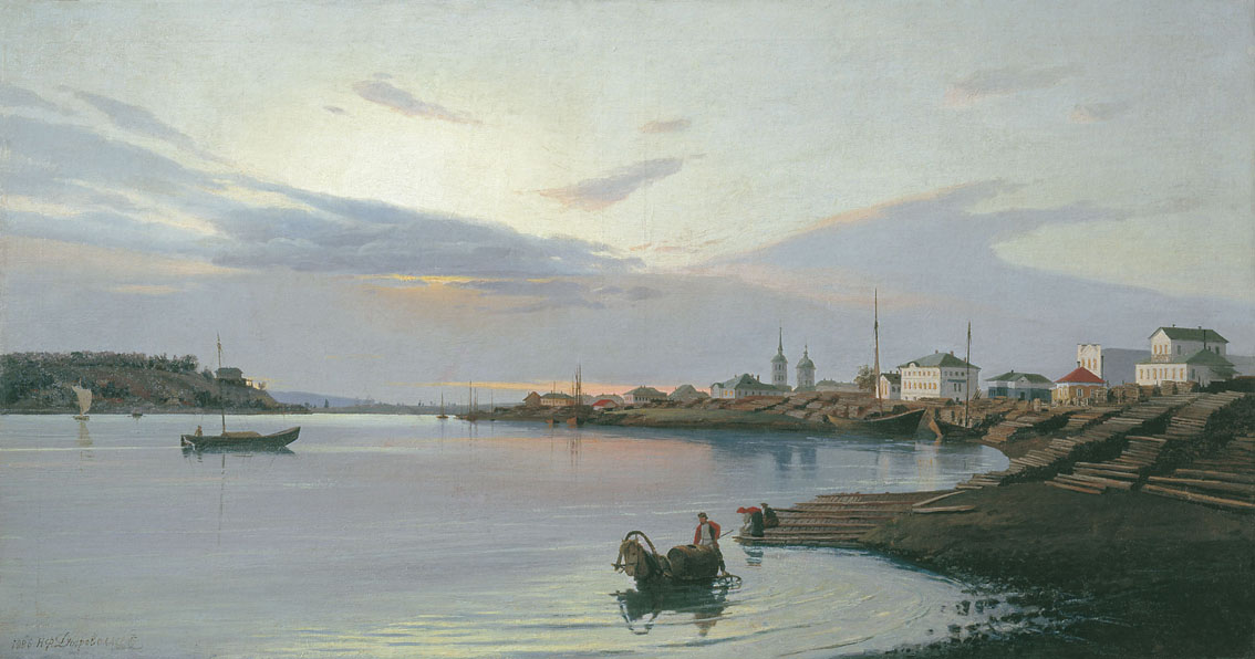 Добровольский. Набережная Ангары в Иркутске. 1886
