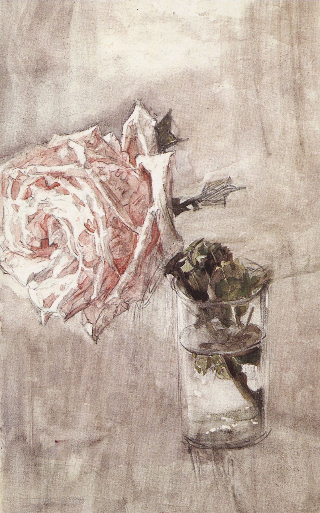 Врубель. Роза в стакане. 1904