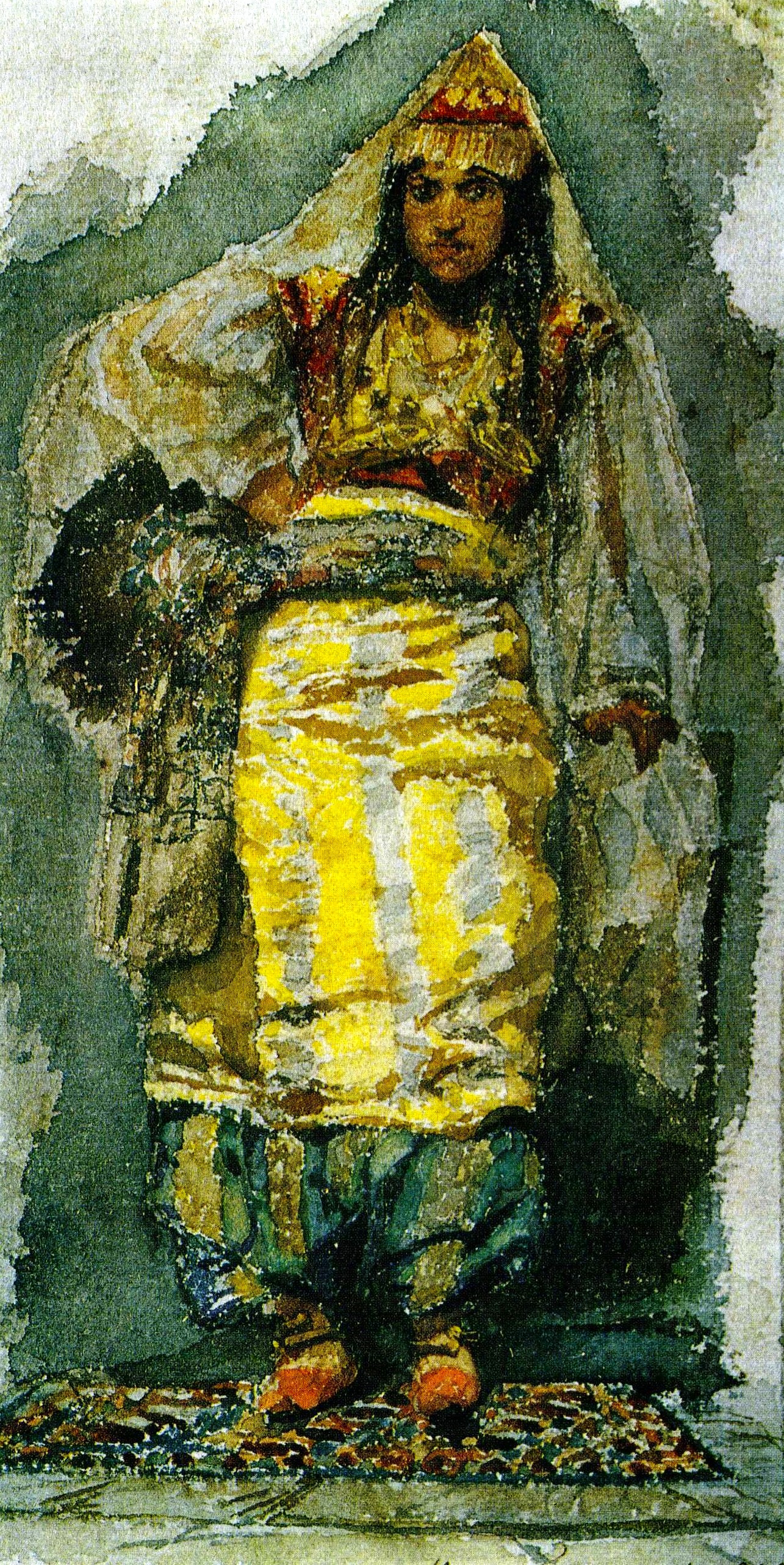 Врубель. Натурщица в восточном костюме. 1884
