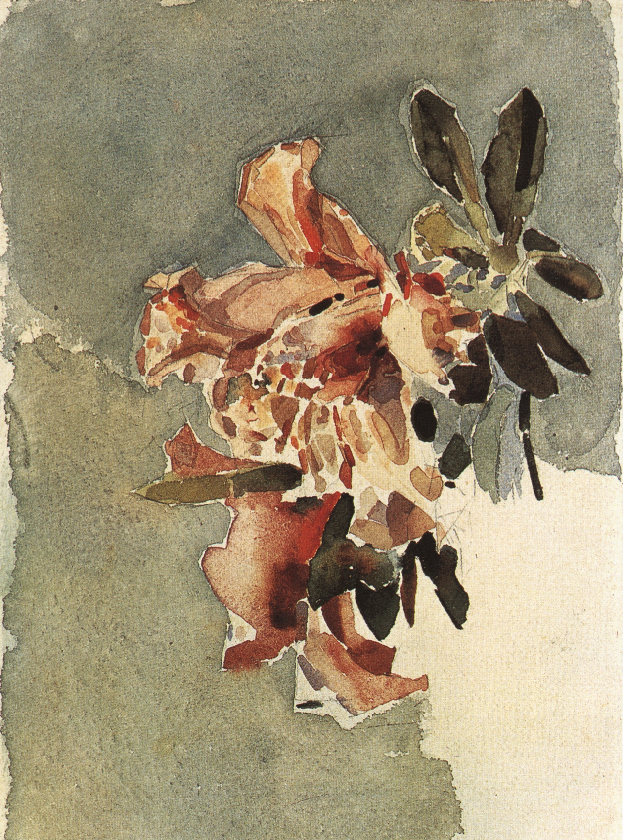 Врубель. Красная азалия (Два цветка). 1886-1887