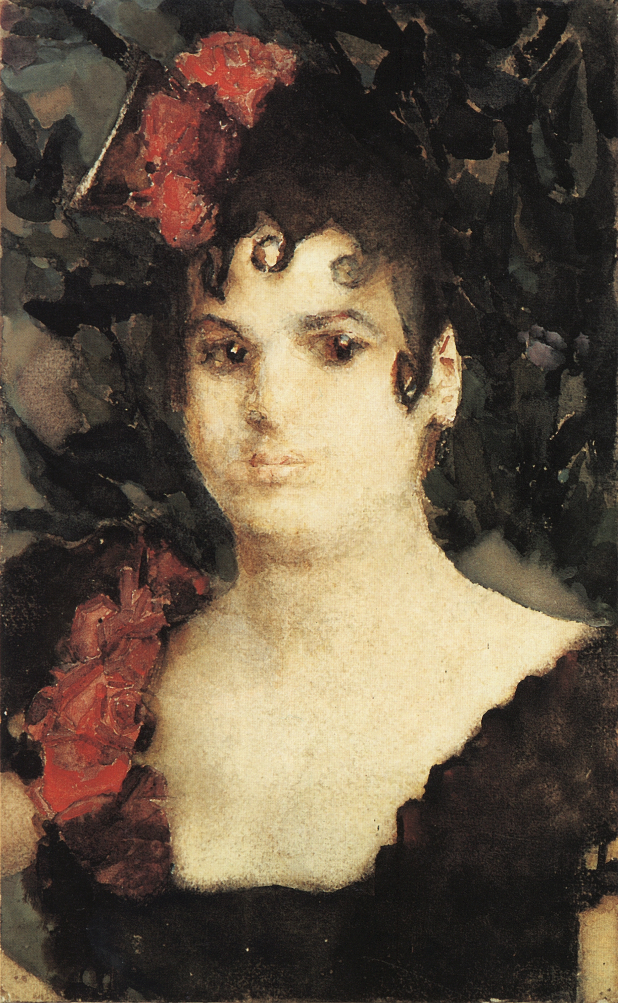Врубель. Портрет Т.С.Любатович в роли Кармен. 1890-е