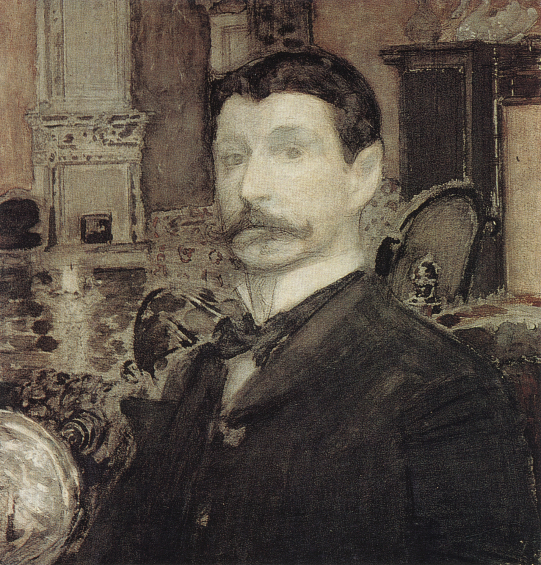 Врубель. Автопортрет с раковиной. 1905