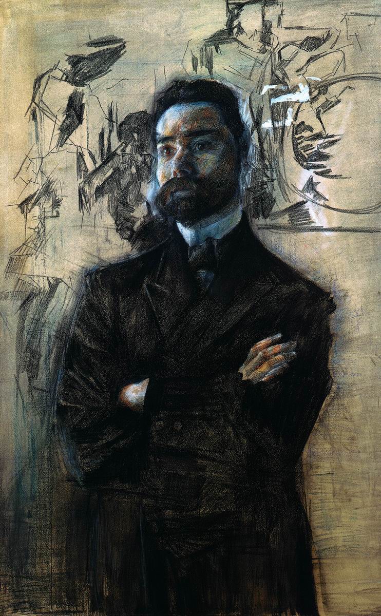 Врубель. Портрет поэта Валерия Яковлевича Брюсова. 1906