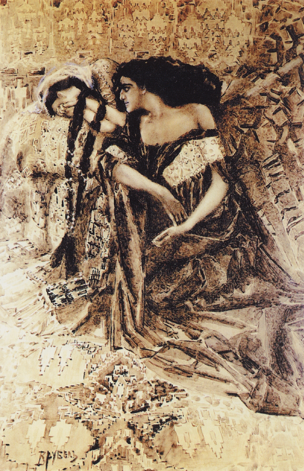Врубель. Тамара и Демон. 1890-1891