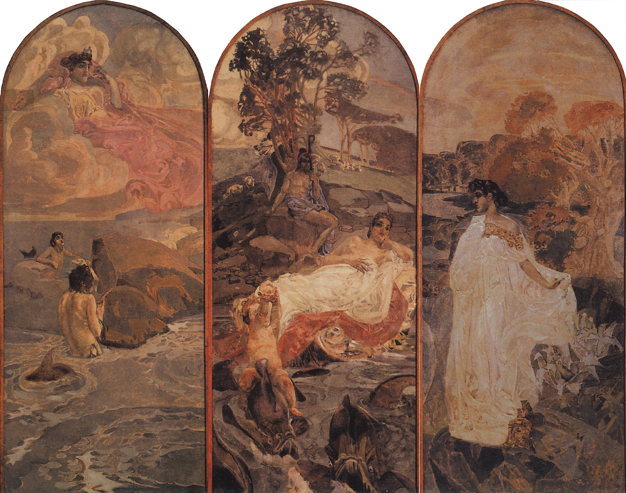 Врубель. Суд Париса. Триптих. 1893