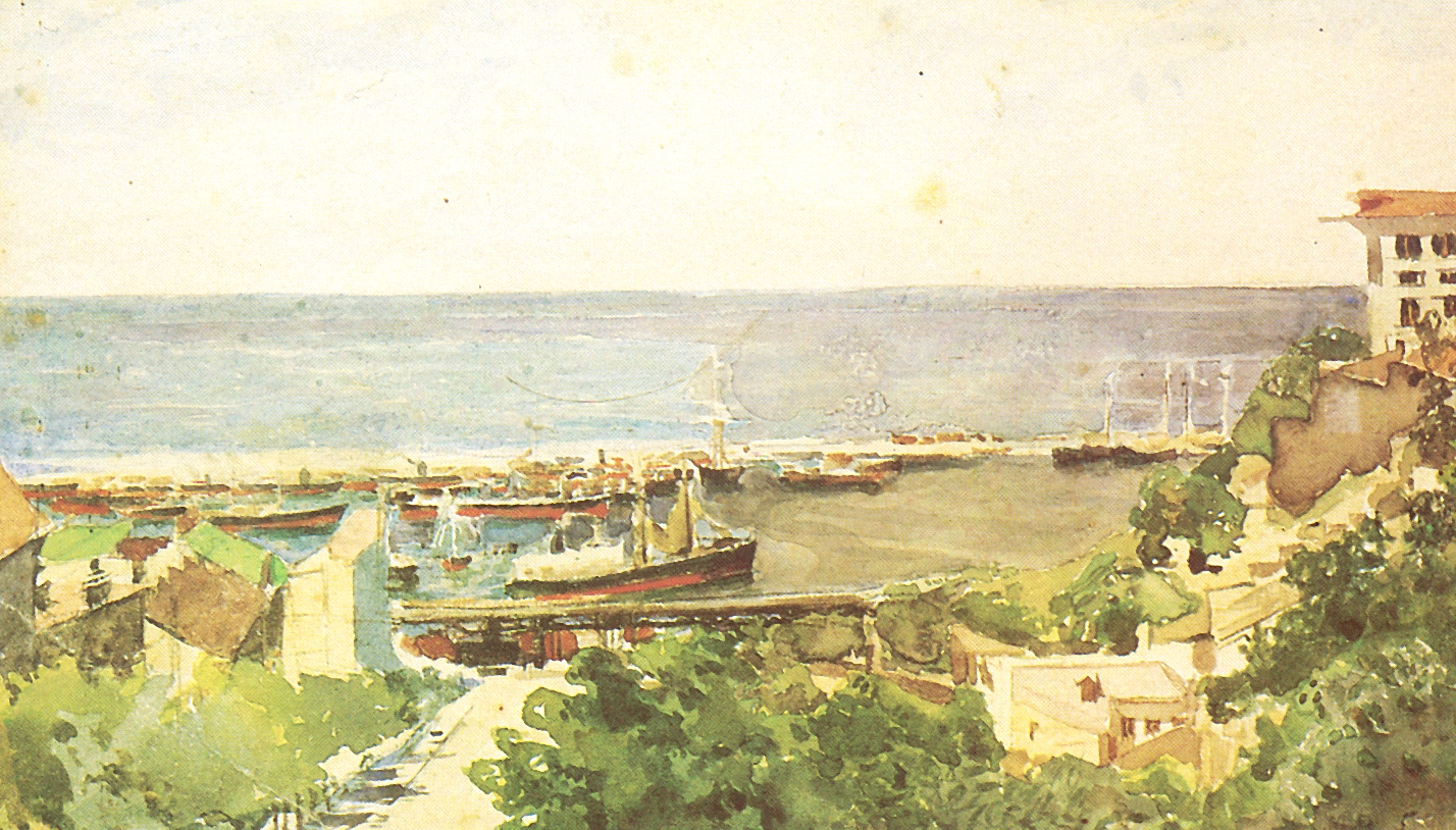 Врубель. Одесский порт (Берег моря). 1885