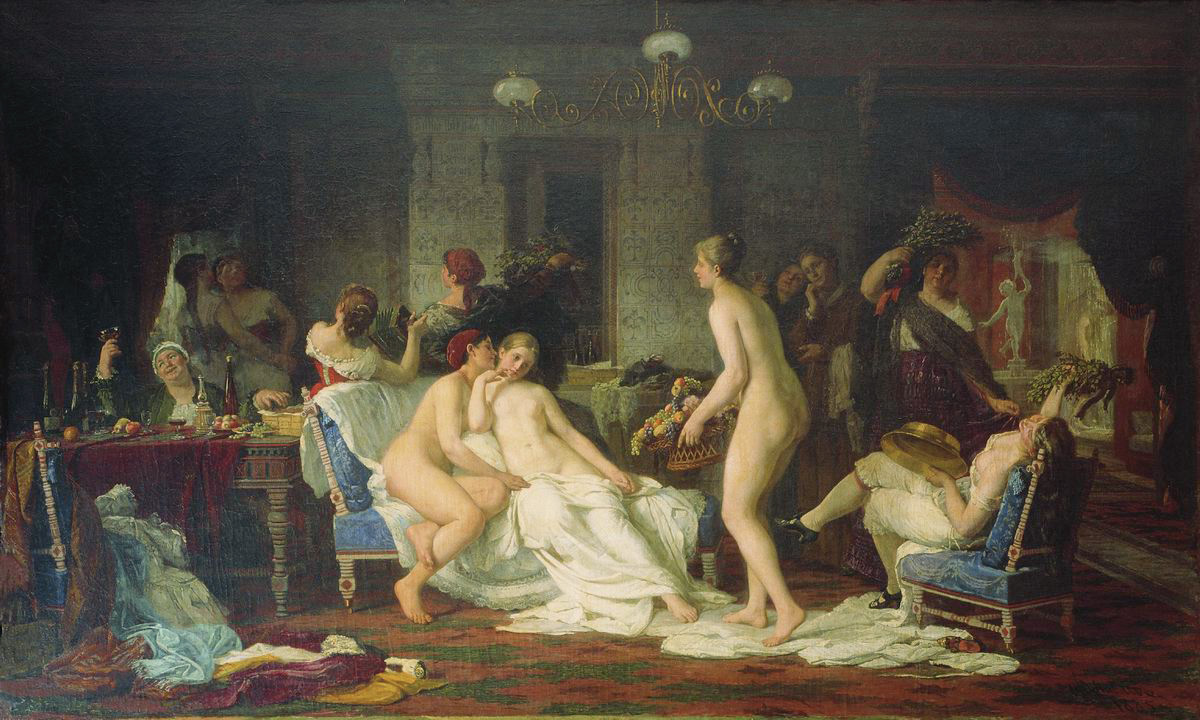 Журавлев. Девичник в бане. 1885
