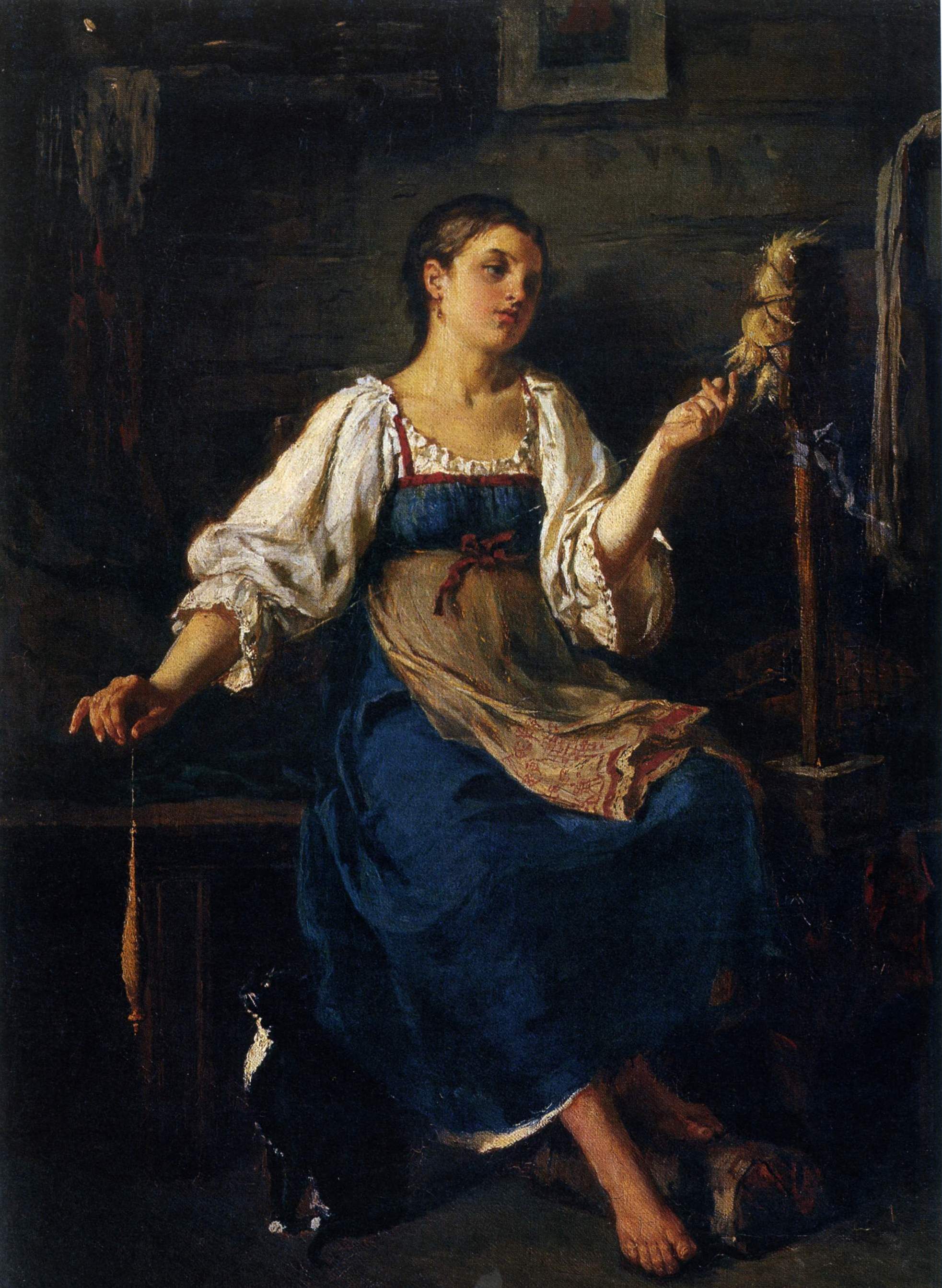 Журавлев. Пряха . 1885