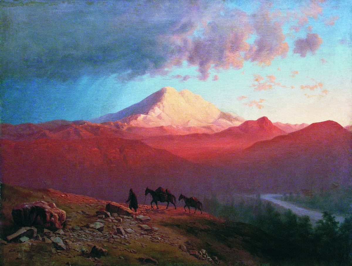 Занковский. Эльбрус в закатном освещении. 1883