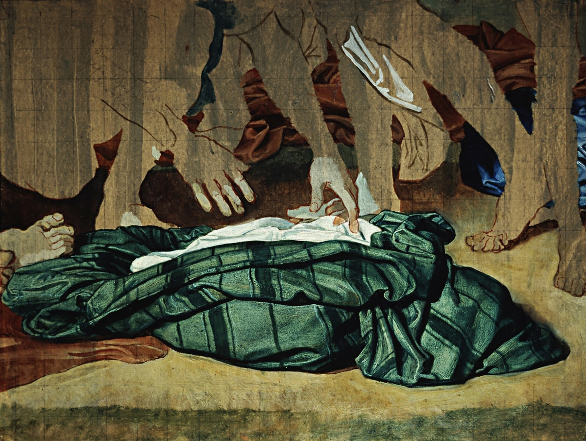 Иванов А.А.. Драпировки, лежащие на земле около богатого старика и раба. Вторая половина 1830-х
