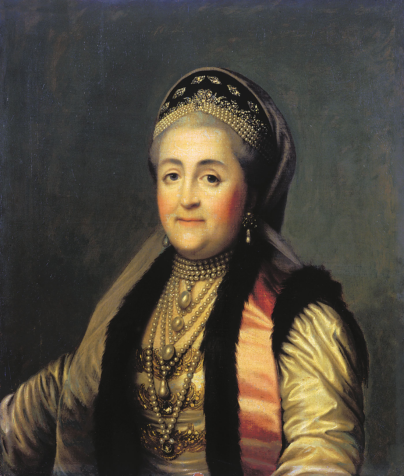 Эриксен. Портрет Екатерины II в шугае и кокошнике. 1772