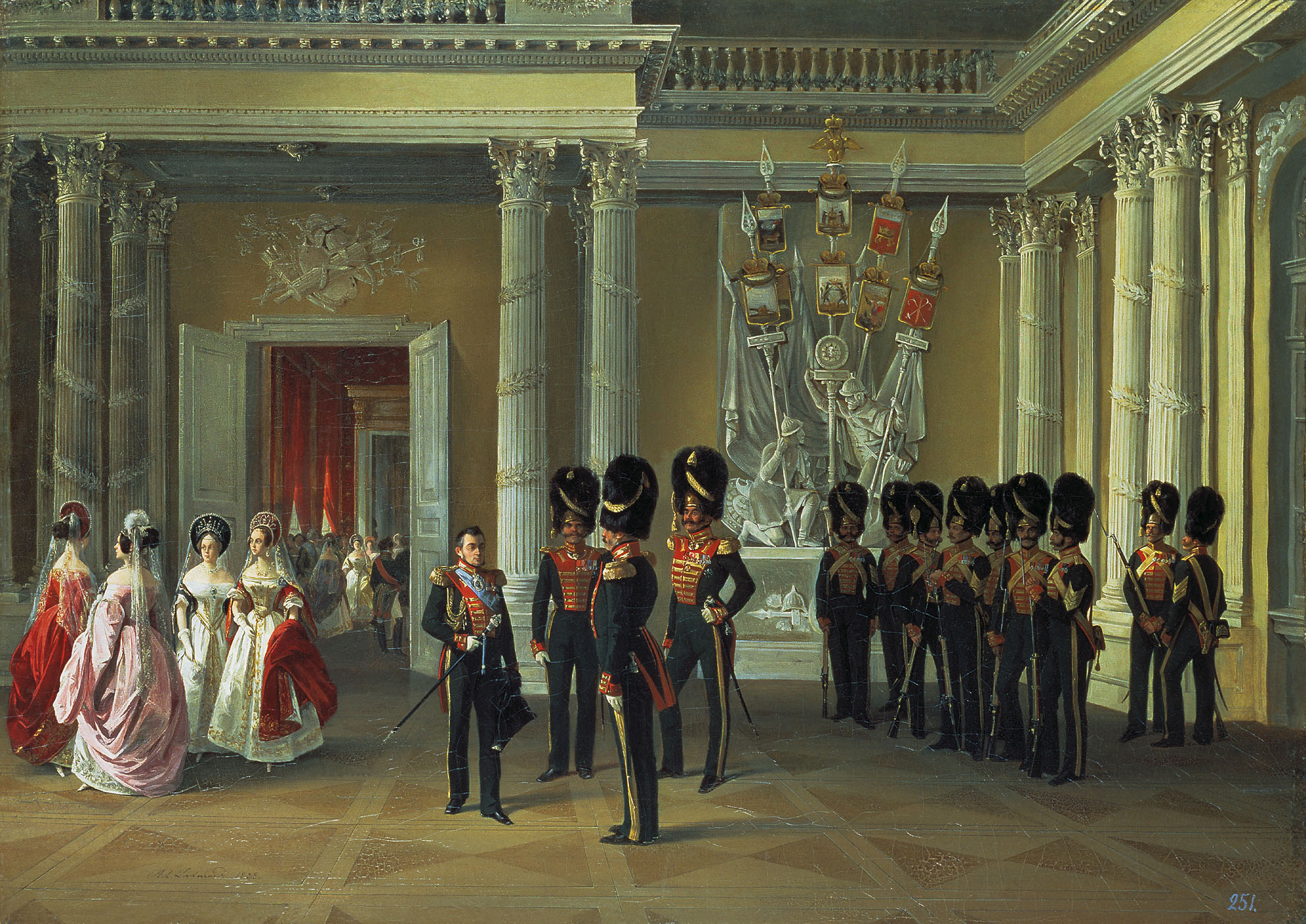 Ладюрнер. Гербовый зал Зимнего Дворца. 1838