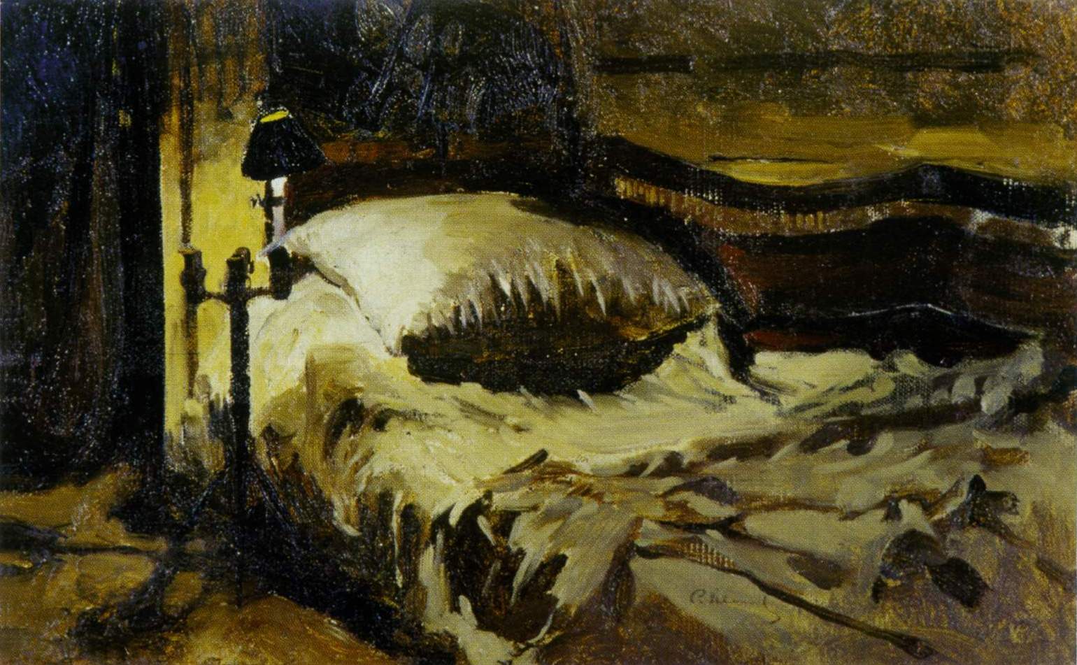 Иванов С.В.. Интерьер. Свеча у постели. 1890-е