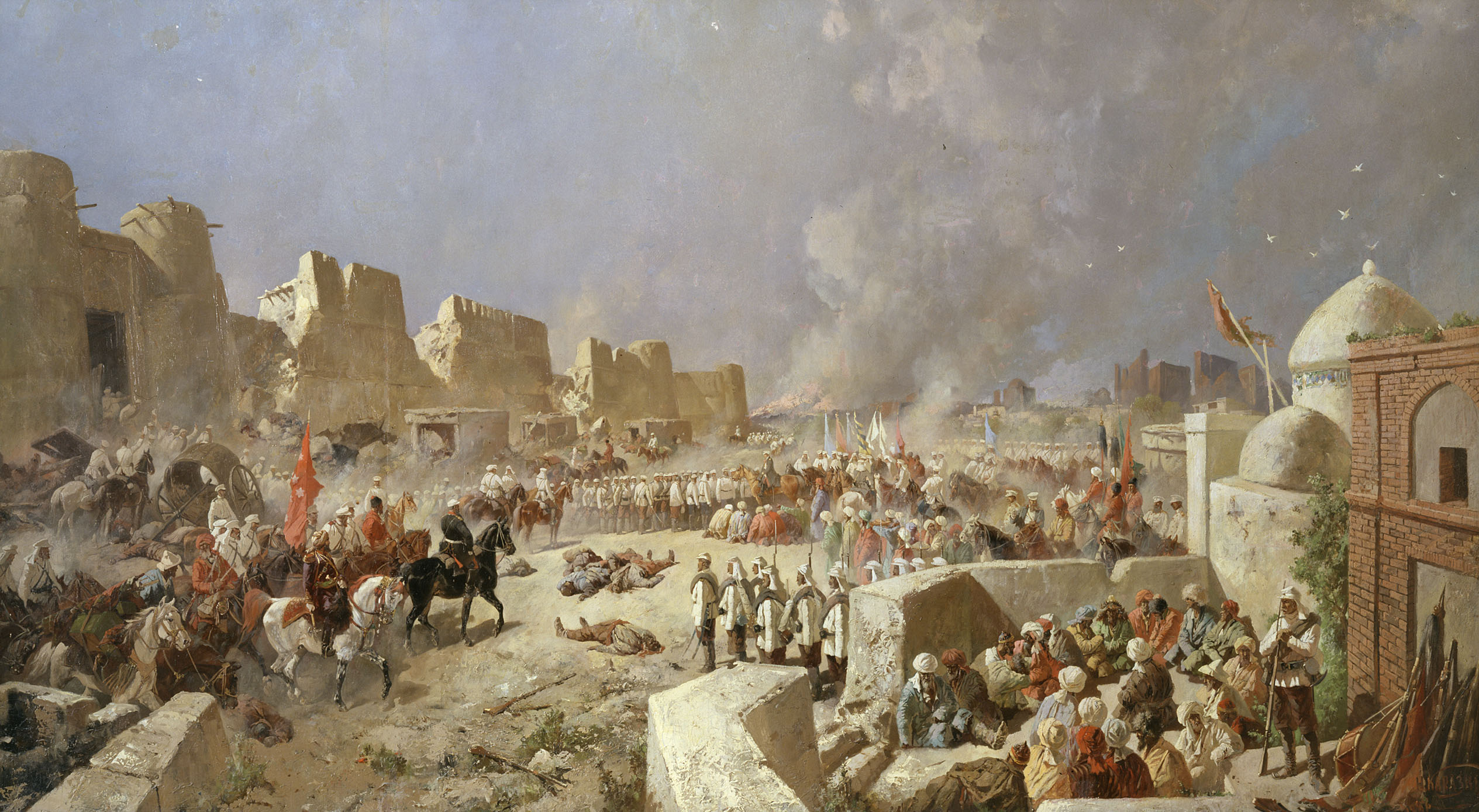 Каразин. Вступление русских войск в Самарканд 8 июня 1868 года. 1888