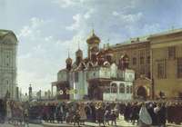 Бодри. Крестный ход у Благовещенского собора в Московском Кремле